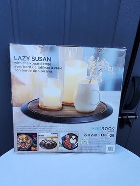 Black Chalkboard-Edge Lazy Susan